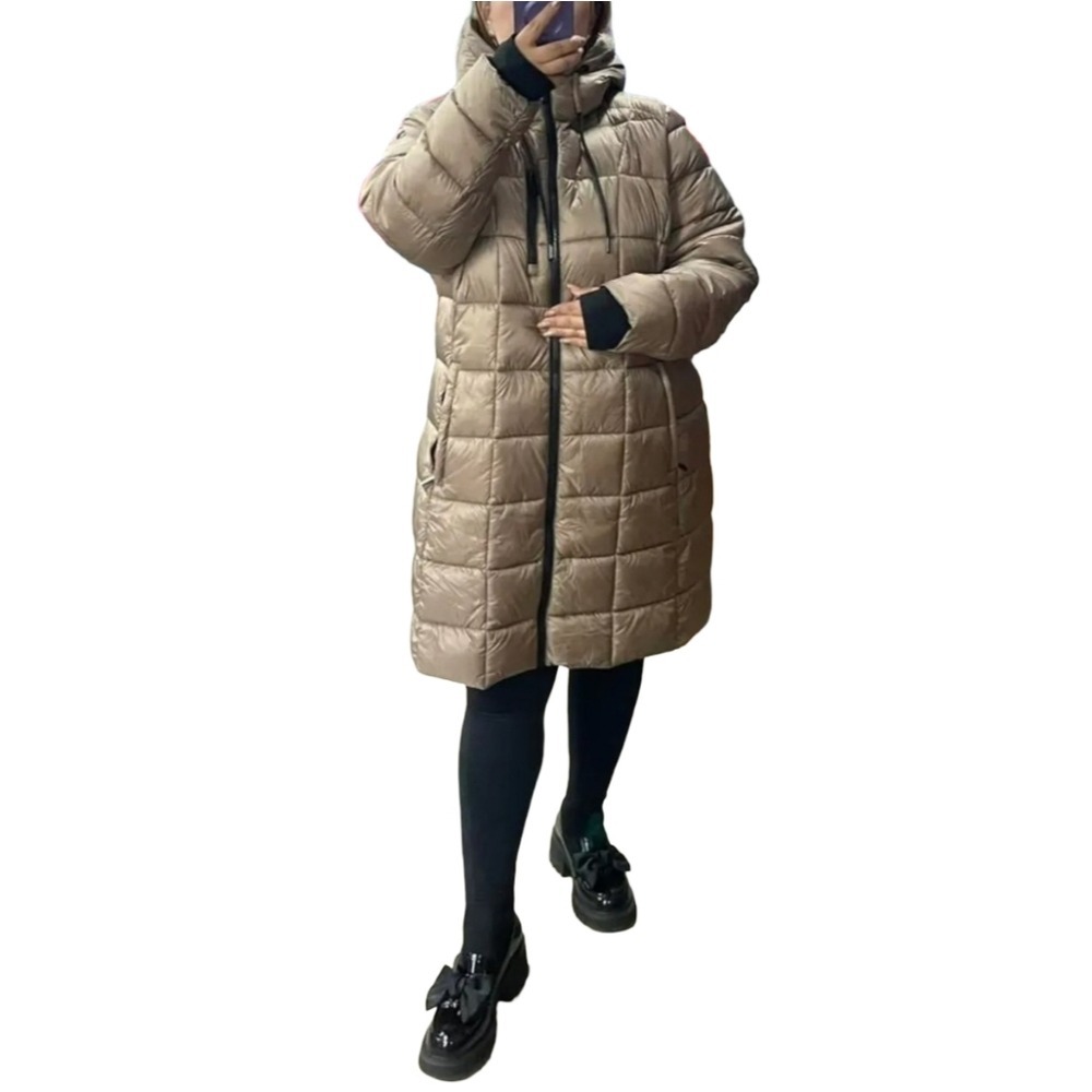 Michael Kors Truffle Champagne packable long puffer‎ coat plus size 2X new!!!